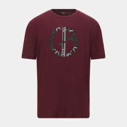 Maroon Logo Print Jersey T-Shirt XXL (IT