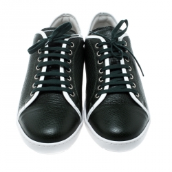 Giorgio Armani Green Leather Sneakers Size 42
