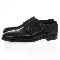 Giorgio Armani Monkstrap Suede & Leather Shoes Size 43.5