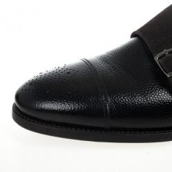Giorgio Armani Monkstrap Suede & Leather Shoes Size 43.5
