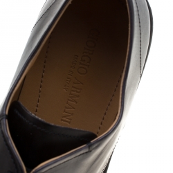 Giorgio Armani Black Leather Lace Up Derby Size 42