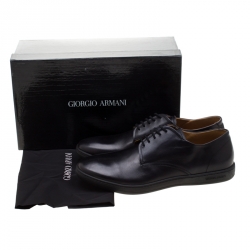 Giorgio Armani Black Leather Lace Up Derby Size 42