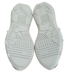 Pre Owned Giorgio Armani Grey Fabric and Suede Low Top Sneakers Size 43