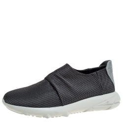 Giorgio Armani Grey Fabric and Suede Low Top Sneakers Size 40