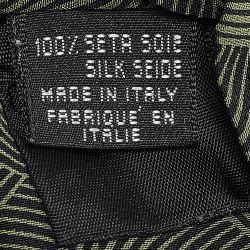 Pre Owned Giorgio Armani Cravatte Vintage Green Striped Silk Traditional Tie