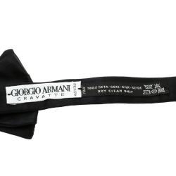 مملوكة مسبقًا ربطة عنق جورجيو أرماني كلاسيك حرير أسود