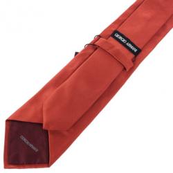 Pre Owned Giorgio Armani Red Satin Tie