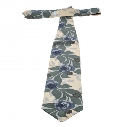 Pre Owned Giorgio Armani Cravatte Floral Printed Silk Traditional Tie