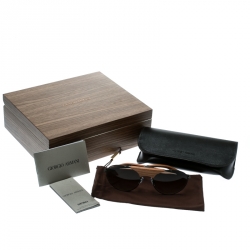 Giorgio Armani Brown Wood / Grey Gradient AR6017 - T- K Aviator Sunglasses