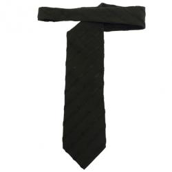 Pre Owned Giorgio Armani Dark Green Striped Silk Tie