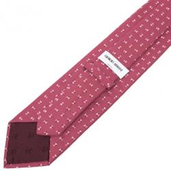 Pre Owned Giorgio Armani Pink Woven Silk Tie