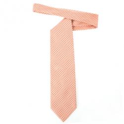 Pre Owned Giorgio Armani Peach Woven Silk Tie