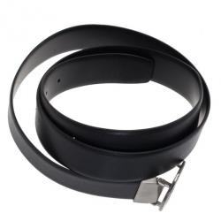 Giorgio Armani Black Leather Reversible One Size Belt 105CM