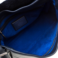 Giorgio Armani Navy Blue Leather  Limited Edition Bugatti Messenger Bag