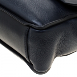 Giorgio Armani Navy Blue Leather  Limited Edition Bugatti Messenger Bag