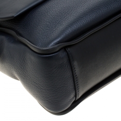 Giorgio Armani Navy Blue Leather  Limited Edition Bugatti Messenger Bag