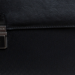 Giorgio Armani Black Fabric and Leather Laptop Briefcase Bag