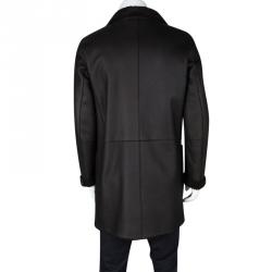 Giorgio Armani Brown Shearling Lined Mutton Leather Over Coat XL
