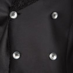 Giorgio Armani Brown Shearling Lined Mutton Leather Over Coat XL
