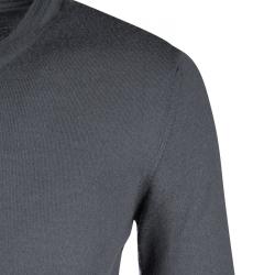 Pre Owned Giorgio Armani Grey Cashmere V-Neck Long Sleeve Sweater M