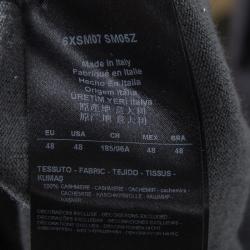 Pre Owned Giorgio Armani Grey Cashmere V-Neck Long Sleeve Sweater M