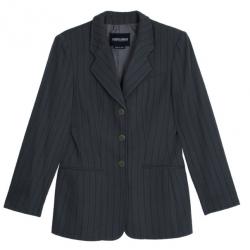 Pre Owned Giorgio Armani Grey Pinstriped Men's Blazer EU46