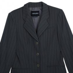 Pre Owned Giorgio Armani Grey Pinstriped Men's Blazer EU46