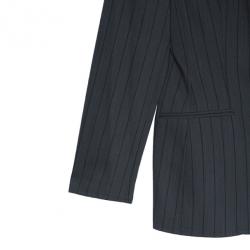 Pre Owned Giorgio Armani Grey Pinstriped Men's Blazer EU46
