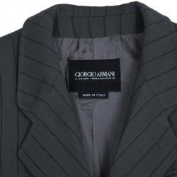 Pre Owned Giorgio Armani Grey Pinstriped Men's Blazer EU46