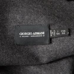Giorgio Armani Grey Wool Zip Front Cardigan XXL