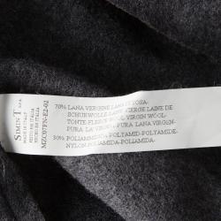 Giorgio Armani Grey Wool Zip Front Cardigan XXL