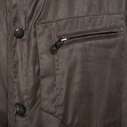 Pre Owned Giorgio Armani Olive Green Faux Suede Zip Front Jacket XXL