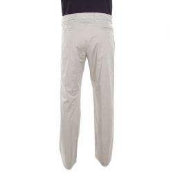 Pre Owned Giorgio Armani Beige Cotton Stretch Tailored Trousers XL