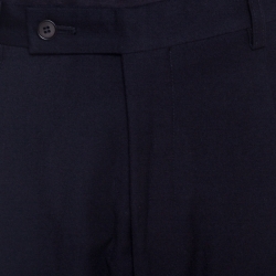 Pre Owned Giorgio Armani Navy Blue Wool Tailored Straight Fit Trousers XXL
