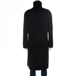 Pre Owned Giorgio Armani Black Cashmere Stand Collar Double Breasted Coat M