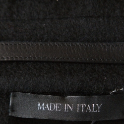 Pre Owned Giorgio Armani Black Cashmere Stand Collar Double Breasted Coat M