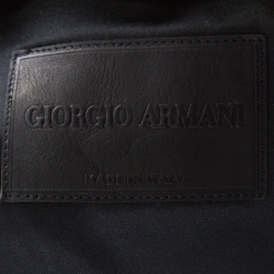Pre Owned Giorgio Armani Black Cashmere Stand Collar Double Breasted Coat M