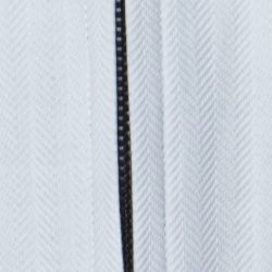 Pre Owned Giorgio Armani White Textured Cotton Zip Front Shirt M 