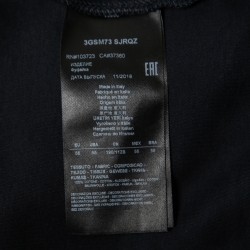 Pre Owned Giorgio Armani Navy Blue Cotton Knit Logo Detail T-Shirt 3XL