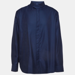 Navy Blue Cotton Twill Shirt