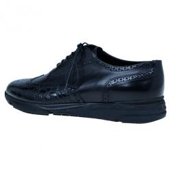 Giorgio Armani Black Croc Embossed Oxfords Size 43