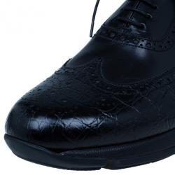 Giorgio Armani Black Croc Embossed Oxfords Size 43