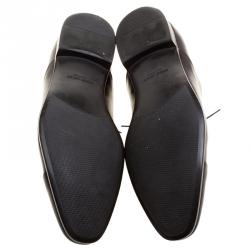 Pre Owned Giorgio Armani Dark Brown Leather Oxfords Size 45