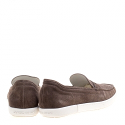 Giorgio Armani Brown Suede Slip On Sneakers Size 41