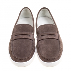 Giorgio Armani Brown Suede Slip On Sneakers Size 41