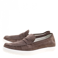 Giorgio Armani Brown Suede Slip On Sneakers Size 41