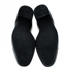 Pre Owned Emporio Armani Black Brogue Leather Oxfords Size 43.5