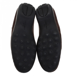 Pre Owned Giorgio Armani Brown Suede Derby Lace Up Loafers Size 41.5