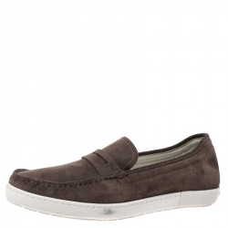 Giorgio Armani Brown Suede Slip On Sneakers Size 41