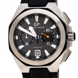 Girard Perregaux Grey Stainless Steel Chrono Hawk Ref.49970 Men's Wristwatch 44 mm